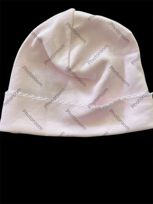 Sombrero Kissy Kissy Nuevo sin Etiquetas Rosa Peruano Algodón Pima Borde Crochet-Prematuro Foto 1 de 3