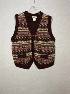 Vintage Matinique Strickjacke Herren Größe S Rot Fair Isle Weste Weste - Bild 1 von 4