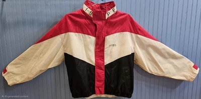 Vintage Perry Ellis AMERICA Windbreaker Jacket, Men's 2XL, in Red, White & Black - Image 1 of 4