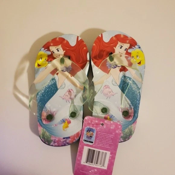 NEW Disney Little Mermaid Toddler Girls' Size 5/6 Flip-Flop Sandals (blue sole) - Image 1 of 4