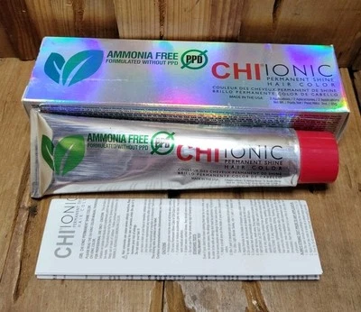 CHI Ionic Crema Brillo Permanente Color de Cabello 3 OZ 7RB Rojo Oscuro Rubio Foto 1 de 4