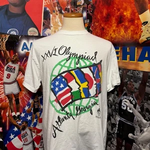 Vintage 1996 Atlanta Olympics XXVI T Shirt Mens Adult Large USA - Picture 1 of 6