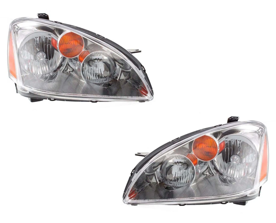 Headlights For Nissan Altima 2002 2003 2004 Halogen Chrome Left Right Pair Foto 1 de 4