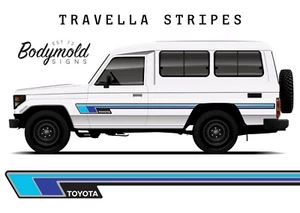 Landcruiser 70 SERIES TRAVELLA STRIPES (CUSTOM COLOURS AVAILABLE) - Picture 1 of 6