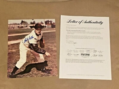 Bob Feller signed Cleveland Indians Baseball HOF 8x10 photo PSA Auction Letter - Image 1 of 4