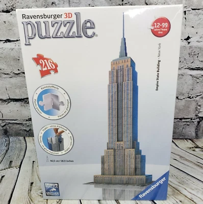 Ravensburger 3D Puzzle Empire State Building 216 pcs New York City NEW Sealed - Image 1 of 4