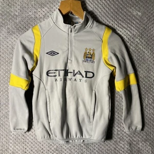 UMBRO BOYS MAN CITY SIZE SMALL BOYS GREY LONG SLEEVE 1/4 ZIP HIGH NECK - Picture 1 of 9