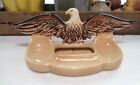 Vintage Ceramic Bald Eagle Dresser Valet/Tray Cream & Brown