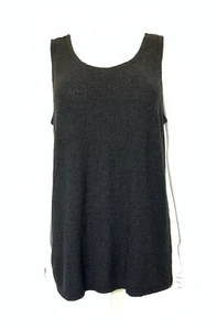 RARE Vtg Stephanie Schuster Black Knit Tank Sleeveless Tunic Top USA Size S VGC - Picture 1 of 16