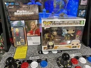 Parks & Rec Lot of 2: Jerry & Lil Sebastian Funko Pop! + Super 7 Leslie Knope - Picture 1 of 12