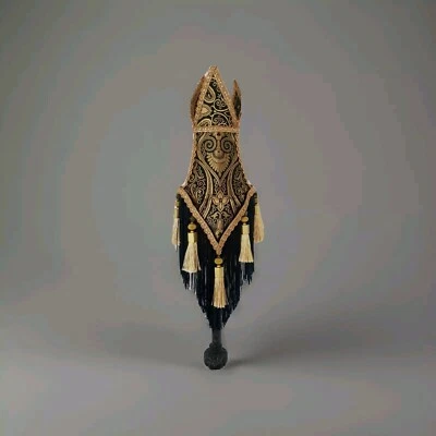 GOTHIC CLIP ON  BESPOKE  LAMPSHADE IN A BLACK & GOLD TAPESTRY FABRIC UNIQUE  - Image 1 of 2
