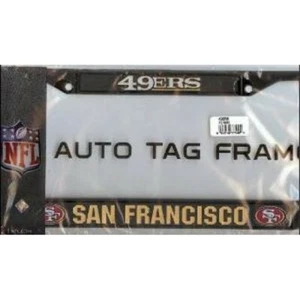san francisco sf 49ers nfl football team logo black license plate frame usa made - Picture 1 of 1