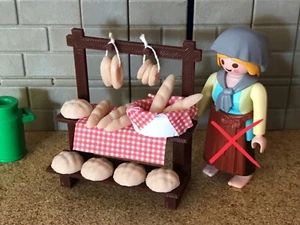 PUESTO DE PAN CON ACCESORIOS BELEN MERCADO MEDIEVAL FIGURA PLAYMOBIL NO INCLUIDA - Imagen 1 de 2