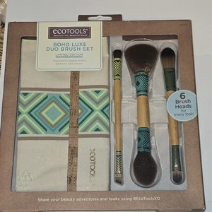 Juego de brochas de maquillaje EcoTools Boho Luxe Duo edición limitada 6 cabezales cosméticos nuevo en caja - Imagen 1 de 3