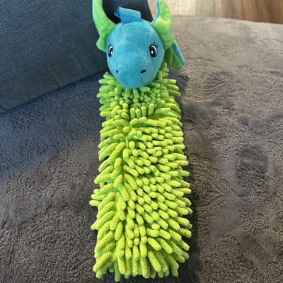 Norwex Niños Chenilla Toalla de Mano Mascota Para Secar Microfibra Animal Dragón Verde y Azul Foto 1 de 4