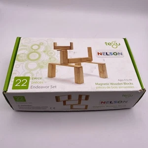 Tegu Nelson Magnetic Wooden Blocks 22 Pieces Endeavor Set - Picture 1 of 3