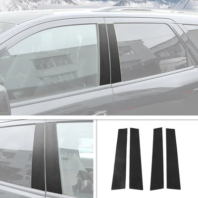 Para Dodge Durango 2011-2026 Fibra de Carbono B Pilar Poste Puerta Ventana Cubierta 4P Foto 1 de 4