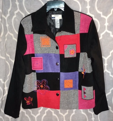 Chaqueta KORET DE COLECCIÓN AÑOS 90 para mujer roja, negra, rosa, gris floral con botones pequeña mediana Foto 1 de 4