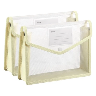 2 Pack B5 Plastic File Folders with Snap Closure, Khaki, Horizontal - Image 1 of 4
