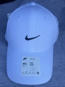 Nike Dri-Fit Club Cap Structured Swoosh Hat White Unisex Sz M/L FV5563-100 $34 - Picture 1 of 7