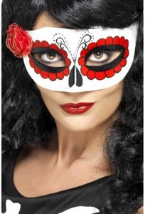 Smiffys Mexican Day of the Dead Eyemask with Rose - Picture 1 of 1