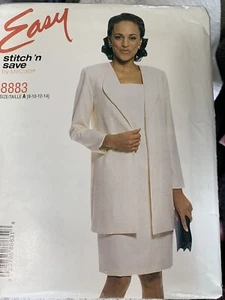 Sewing Pattern McCalls Stitch n Save 8883 Jacket & Dress, Size 8-10-12-14, FF UC - Picture 1 of 2