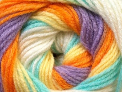 100gr Baby Batik #29611 Yellow Orange Lilac Mint Cream Self-Striping Yarn 393yds - Image 1 of 3