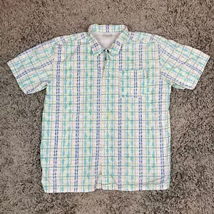 Columbia PFG Shirt Mens Large Performance Fishing Vented Button Down Logo White - Picture 1 of 16