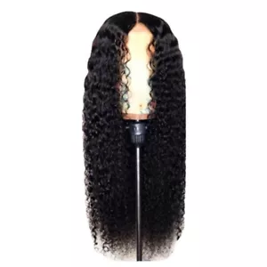 Deep Wave V U Part Wig Human Hair Glueless Wig Human Hair Brazilian Curly Wigs - Picture 1 of 18