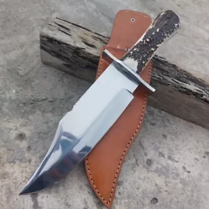 Custom Handmade Stag Scales Messer Full Tang D2 Stahl Bowiemesser Survival Knife - Bild 1 von 10