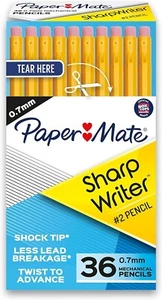 Paper Mate Mechanical Pencils, SharpWriter Pencils, 0.7mm, HB 2, Yellow 36 ⭐⭐⭐⭐⭐ - Picture 1 of 4