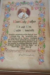 ¡VENTA!!! BENDICIÓN PAPAL ENMARCADA: PAPA PABLO VI 1967 - Imagen 1 de 3