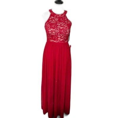 Vestido formal feminino Nightway de renda vermelha sem mangas tamanho 10P $109 - Imagem 1 de 4