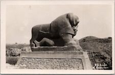 930s BABYLON, Iraq Real Photo RPPC Postcard "LION OF BABYLON" Statue View UNUSED