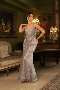 Vestidos de mujer para graduación formal largos hundidos cuello en V sin mangas sirena talla grande - Imagen 1 de 27