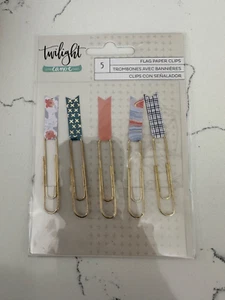 American Crafts One Canoe Two Twilight Flag Paper Clips 5PC Scrapbooking Crafts - Picture 1 of 4