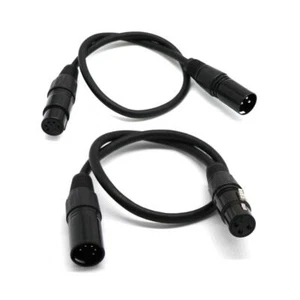 5Pin Female to 3Pin Male+5Pin Male to 3Pin Female XLR Turnaround DMX Cable - Picture 1 of 6
