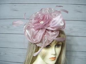 Sombrero fascinador de boda rosa, sombrero fascinador de derby de Kentucky, fascinador de Pascua - Imagen 1 de 5