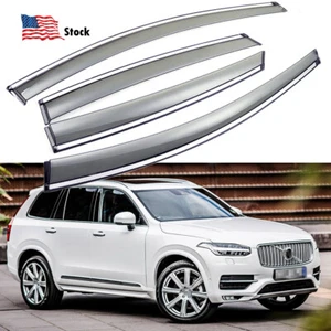 For Volvo XC90 2016-2022 Window Visor Sun Rain Guard Vent Shade Wind Deflectors - Picture 1 of 8