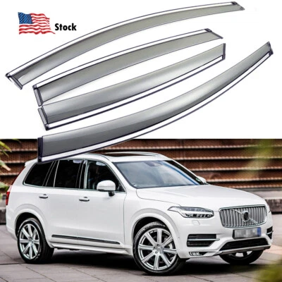 For Volvo XC90 2016-2022 Window Visor Sun Rain Guard Vent Shade Wind Deflectors - Image 1 of 4
