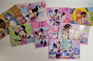 8 Jigsaw Puzzles Disney Minnie Mouse Doc McStuffins Kids Wood Storage Box 24 pcs - Picture 1 of 18
