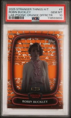 2025 Topps Stranger Things High Tek Robin Buckley #8 Orange Upside Down /25 - Image 1 of 2