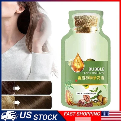 Tinte de pelo de plantas naturales burbuja nuevo a base botánica para color de cabello gris tinte de burbujas Foto 1 de 4