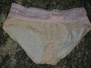 NEU Victoria Secret Hiphugger-Höschen Vintage Logo Spitzenbesatz Medium Leopard  - Bild 1 von 2