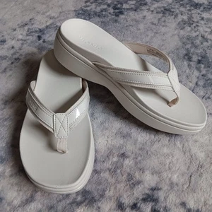 Vionic High Tide II Women's Platform Cream Orthotic Flip Flop Sandal SZ 7.5 W - Picture 1 of 8