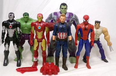 Hasbro Marvel Titan герой 12» фигурка лот из 7 крышка Халк Железный человек Человек-паук - Изображение 1 из 3
