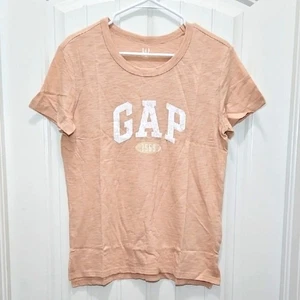 Gap T-shirt Slub Logo Graphic Short Sleeve Tee Size XS New Oversized Chaulk Pink - Picture 1 of 6