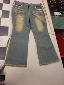 Carolyn Blues Carolina Blues Jeans Womens 24W Denim Frayed Hem Side Button Trim - Picture 1 of 13