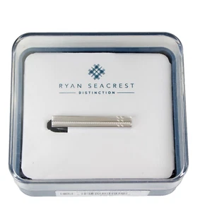 Ryan Seacrest Distinction Bar Tie Clip Silver Textured Pin Clasp Closure $30 - Picture 1 of 4
