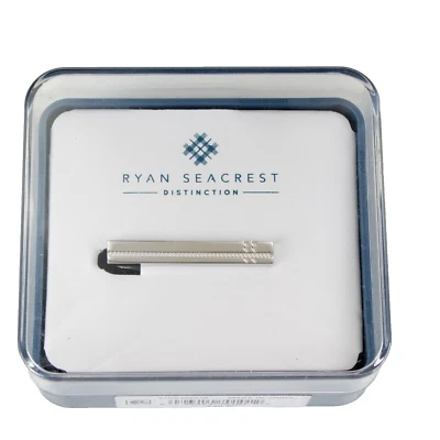 Ryan Seacrest Distinction Bar Tie Clip Silver Textured Pin Clasp Closure $30 - Image 1 of 4